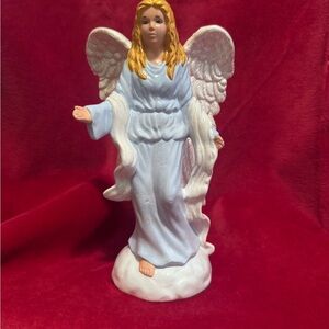 Ceramic Angel Figurine with Golden Hair